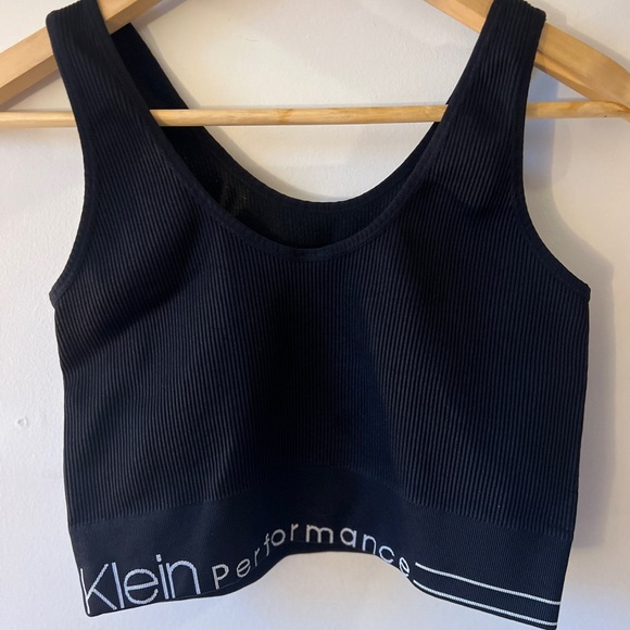 Calvin Klein Performance Medium Impact Ribbed Longline Sports Bra Large - Picture 6 of 7